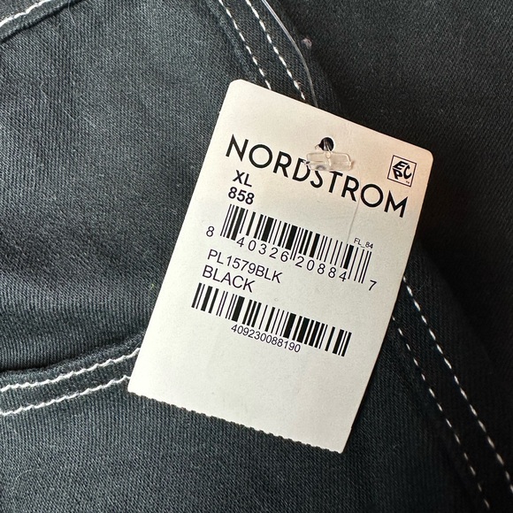 Nordstrom PTCL Carpenter Pants Women XL Relaxed Fit Hammer Loop Cotton Black NWT - Picture 2 of 7